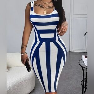 Striped Bodycon Dress, New